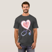 医者の聴診器とハート Tシャツ (正面フル)