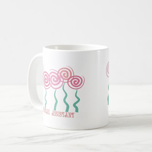 医者の補助お洒落な花のデザイン コーヒーマグカップ (正面左)