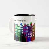 医者の補助マグお洒落な猫のデザイン ツートーンマグカップ (正面左)