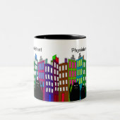 医者の補助マグお洒落な猫のデザイン ツートーンマグカップ (中央)