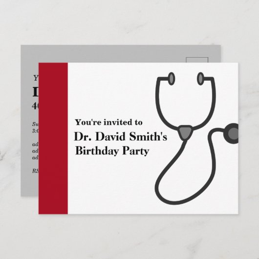 医者の誕生日 インビテーションポストカード (正面/裏面)
