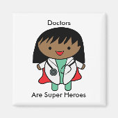 医者はすごい英雄黒人女性かわいい マグネット (正面)