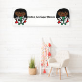 医者はヒーローすごいブラック・ウーマンがパーソナライズ 横断幕 (インサイチュ)