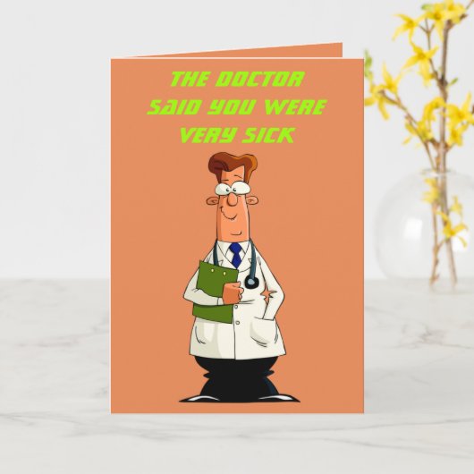医者は君が非常に病気のカードだとおもしろい言った カード (黄色い花)
