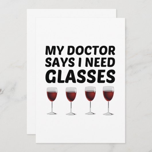 医者は眼鏡が必要だと言っている サンキューカード (正面/裏面)