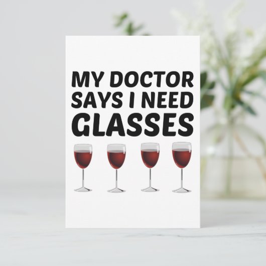 医者は眼鏡が必要だと言っている サンキューカード (スタンド正面)