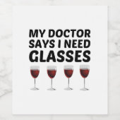 医者は眼鏡が必要だと言っている ワインラベル (シングルラベル)