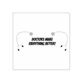 医者は聴診器を鍛えおもしろいる ラバースタンプ (インプリント)