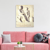 医者への訪問を描いたレリーフ、 浮き彫り キャンバスプリント (インサイチュ (リビング))