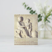 医者への訪問を描いたレリーフ、 浮き彫り ポストカード (スタンド正面)