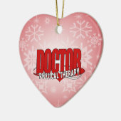 医者フィジカルセラピーの大きい赤 セラミックオーナメント (左)