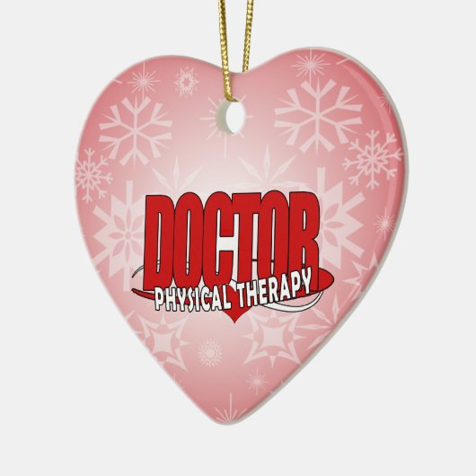 医者フィジカルセラピーの大きい赤 セラミックオーナメント (左)
