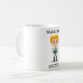 医者マグCute Blonde Male世界で最も最高のな博士 コーヒーマグカップ (正面左)