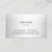 医者モダンの銀 名刺 (裏面)