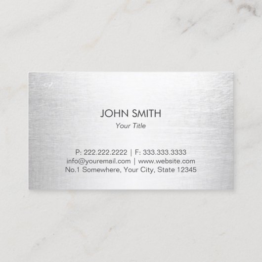 医者モダンの銀 名刺 (裏面)