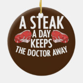 医者保の肉遠くに食い セラミックオーナメント (裏面)