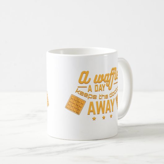 医者保小説の遠くにワッフル コーヒーマグカップ (正面右)