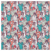 医者及び外科医パターン ファブリック (クローズアップ)