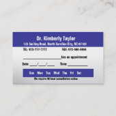 医者名刺 予約カード (裏面)