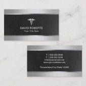 医者専門の金属及び革 名刺 (正面/裏面)