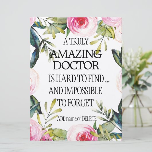 医者離れの贈り物さよなら感謝 カード (スタンド正面)