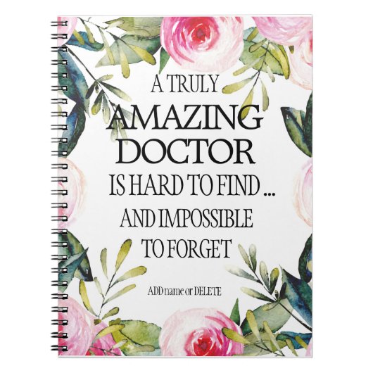 医者離れの贈り物さよなら感謝 ノートブック (正面)