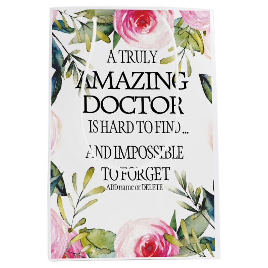 医者離れの贈り物さよなら感謝 ミディアムペーパーバッグ (正面)