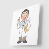 医者 スクエア壁時計 (傾斜)