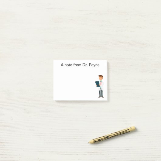 医者、ナース、歯科医の男性のための付箋 ポストイット (デスク上)