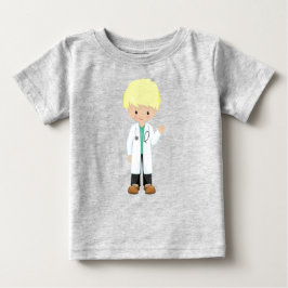 医者、 ラボコート、 薬、 かわいい少年、 金髪 ベビーTシャツ