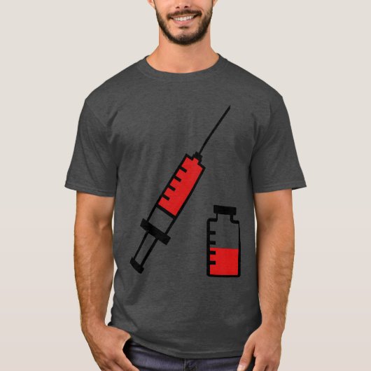 医者 注射器 輸液 医学 病院 家族 Tシャツ (正面)