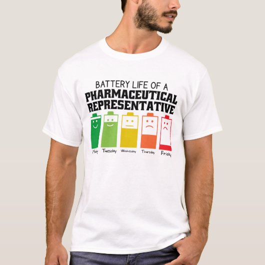 医薬品営業のバッテリー寿命 Tシャツ (正面)