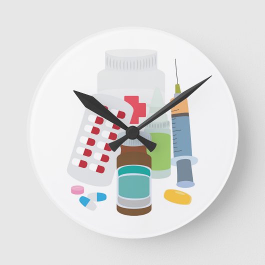 医薬品 ラウンド壁時計 (正面)