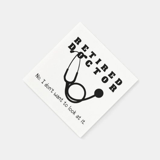 医退職した医の聴診器のおもしろい定年 スタンダードカクテルナプキン (角)