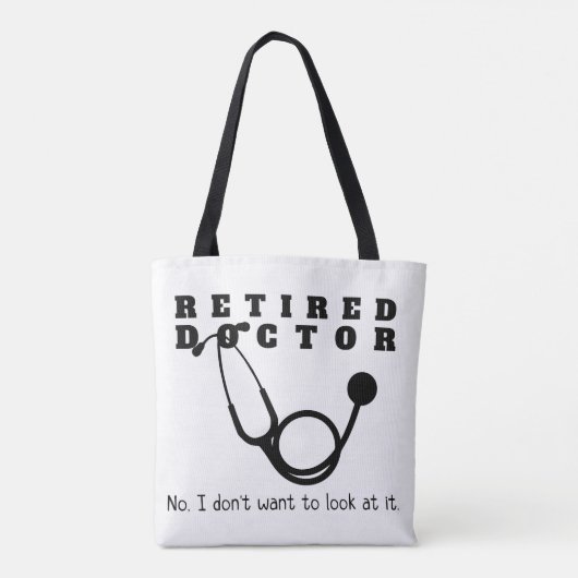 医退職した医の聴診器のおもしろい定年 トートバッグ (裏面)