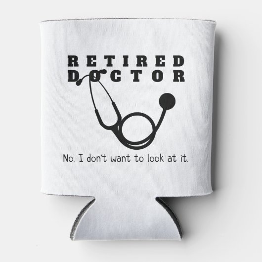 医退職した医の聴診器のおもしろい定年 缶クーラー (正面)