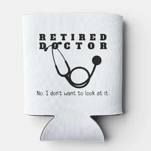 医退職した医の聴診器のおもしろい定年 缶クーラー (裏面)