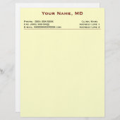 医院レターヘッド(白い麻布) レターヘッド (正面/裏面)