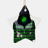 匿名のインターネットのハッカー セラミックオーナメント (右)