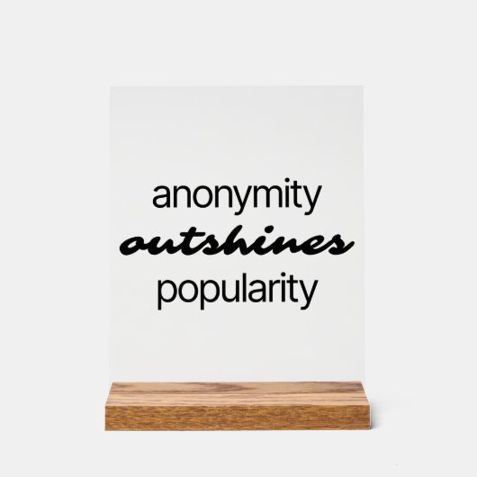 匿名アクリル標識 アクリルサイン (正面)