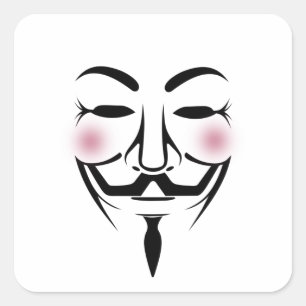 匿名マスクvendettaハッカーのサイバーインターネットハッカー スクエアシール