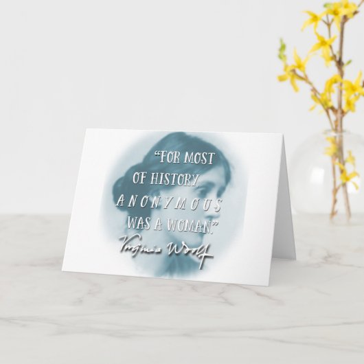 匿名女性の~のヴァージニアWoolfの引用文の青はでした カード (黄色い花)