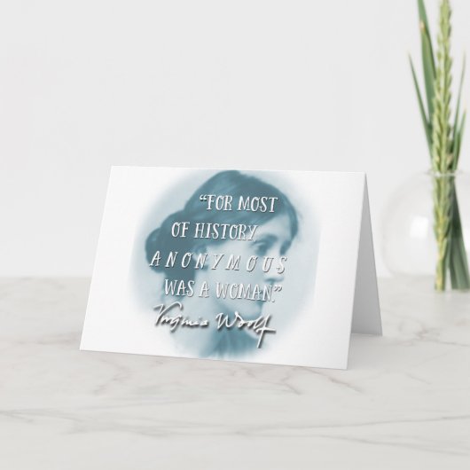 匿名女性の~のヴァージニアWoolfの引用文の青はでした カード (正面)