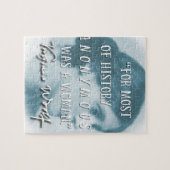 匿名女性の~のヴァージニアWoolfの引用文の青はでした ジグソーパズル (横)