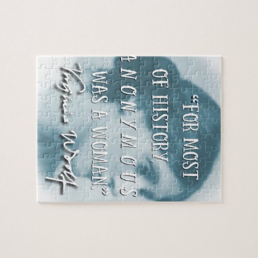 匿名女性の~のヴァージニアWoolfの引用文の青はでした ジグソーパズル (横)