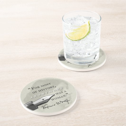 匿名女性の~のヴァージニアWoolfの引用文のcirclはでした コースター (側面)