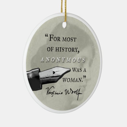 匿名女性の~のヴァージニアWoolfの引用文のcirclはでした セラミックオーナメント (右)