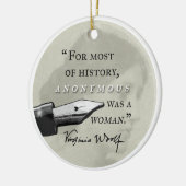 匿名女性の~のヴァージニアWoolfの引用文のcirclはでした セラミックオーナメント (左)