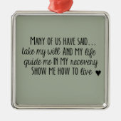 匿名断薬会の第3ステップ祈りの言葉のオーナメント メタルオーナメント (正面)