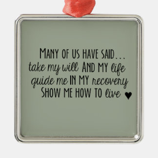 匿名断薬会の第3ステップ祈りの言葉のオーナメント メタルオーナメント